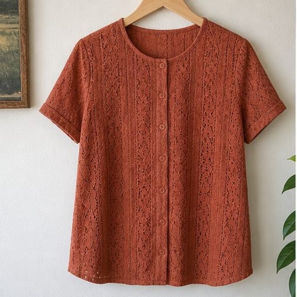 Rust Peplum Top